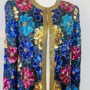 Vintage floral Sequin blazer